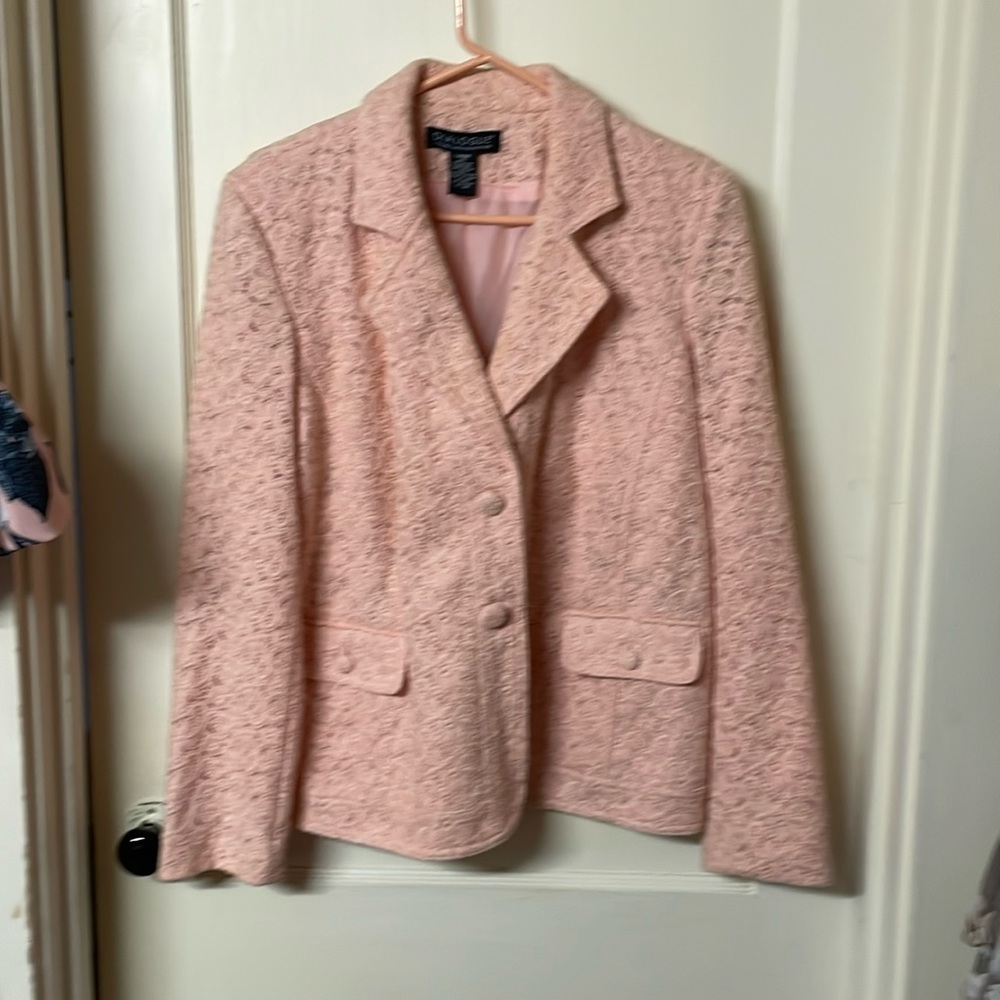 Dialogue Women’s Button Jacket Peach light Color Lacey size Large